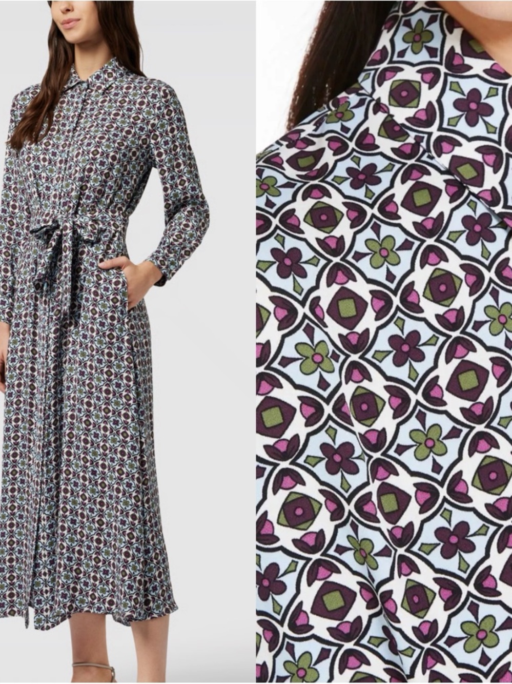 Weekend Max Mara Ennio Georgette Shirt Midi Dress